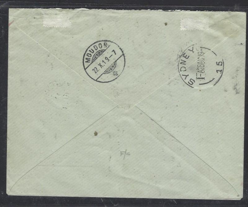 NAURU (P0110B) ON GB KGV SEA HORSES 2/6, 5/-/10/- COVERS 3, 2 HI VALUES CENSORED