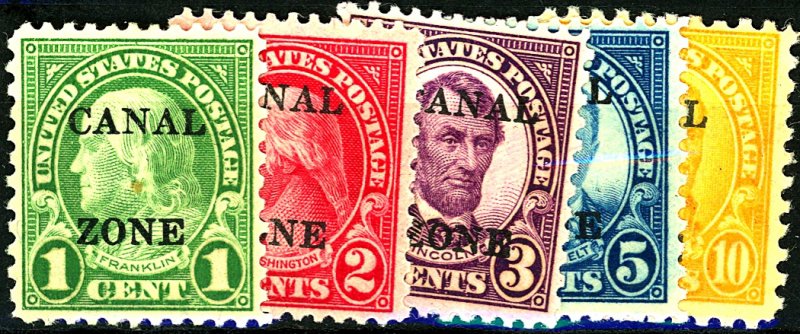 CANAL ZONE #100-104 MINT MIXED CONDITION