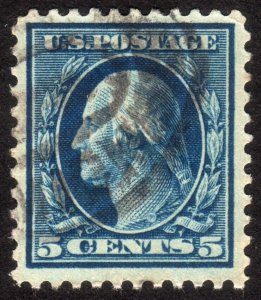 1917, US 5c, Washington, Used, Sc 504