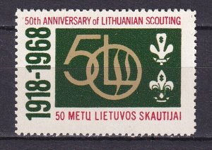 USA 1968 Lithuania Scouting 50th Jubilee Souvenir Stamp MNH