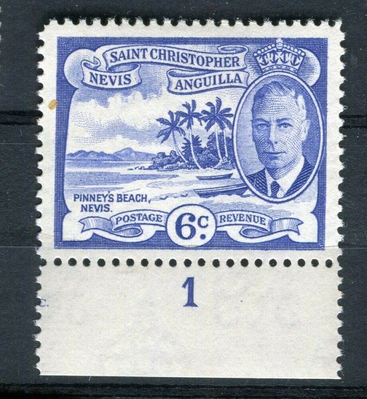 ST.KITTS NEVIS; 1950s early GVI MARGINAL Mint 2c. value 