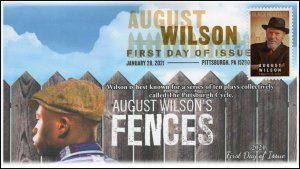 21-043, 2021, August Wilson, First Day Cover, Digital Color Postmark,