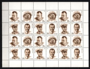 RUSSIA/USSR 1991 SPACE/GAGARIN FULL SHEET WITH 6 BLOCKS OF 4 STAMPS MNH