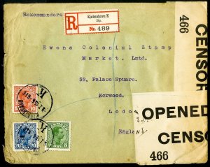 Denmark Stamps Registered And Censor Cover To England