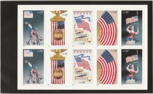 3376-80 3780b Pane of 10 from the Old Glory Prestige Booklet MNH $1 Shipping