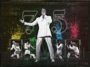 UNION ISLAND 2012 75th BIRTHDAY OF ELVIS PRESLEY SHEET I OF FOUR  MINT NH