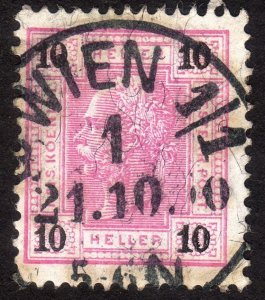 1899, Austria 10h, Franz Joseph, Used, Sc 75a