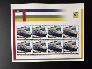 Central African 2023 Mi. 16028 Personalized TGV Train Railways Railway-