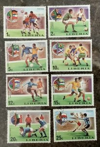 Liberia 1974  Scott  675-682 CTO -   World Cup soccer championship, Munich