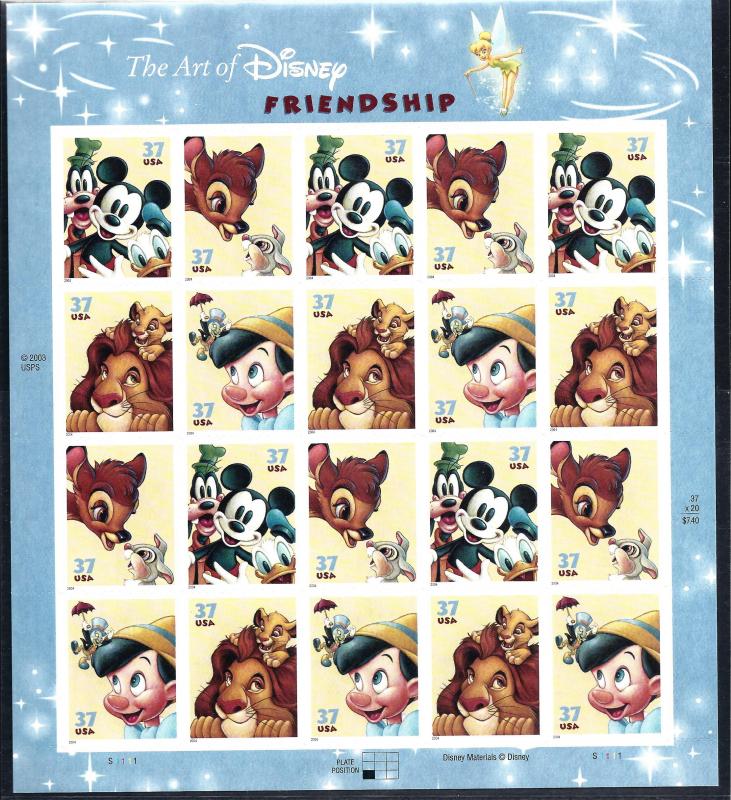 3868, 3868A,  P. O. FRESH PANE of TWENTY, **XF/SUPERB**, MINT NH, SHIP $1.00