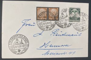 1935 Steinbach Germany First Day Cover To Hannover Fair Cancel