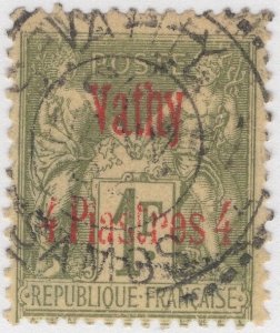 French Offices Vathy 1894-1900 used Sc 7 4pi on 1fr Peace and Commerce