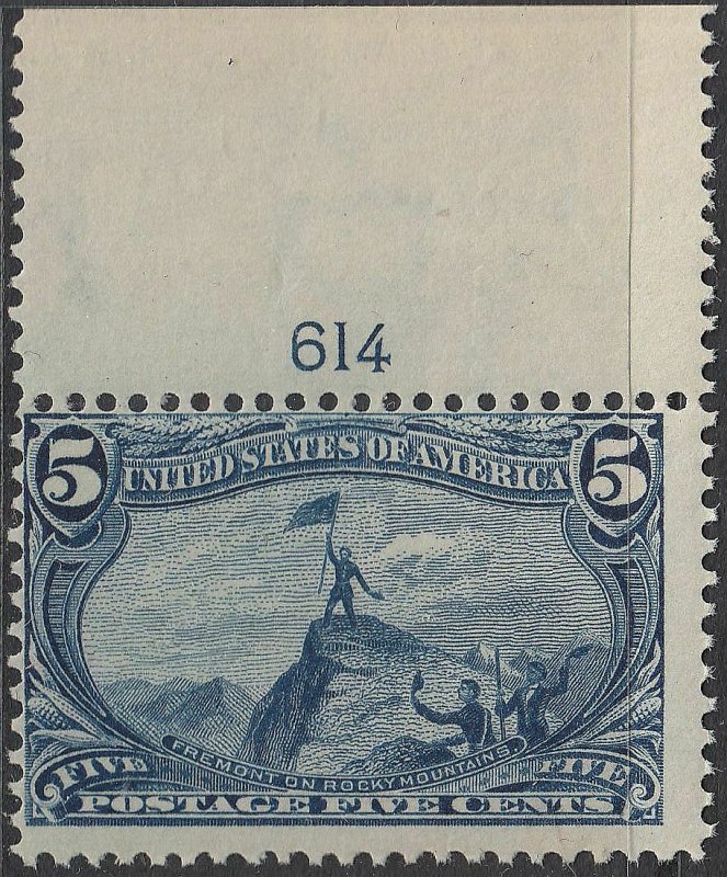  U.S. 288 F+VF NH Plate Sgl. (31020)  