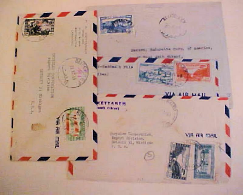 LEBANON  TAX 4 DIFF. on 4 COVERS TO USA