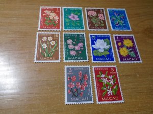 Flowers :  Macau  #  372-81  MNH