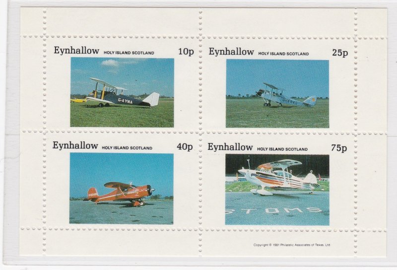 Eynhallow - Scotland, Airplanes Sheet of Four Different, NH