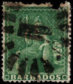 Barbados  #13, Incomplete Set, 1861, Used