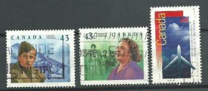 Canada #1525-26,1528     used VF 1994  PD