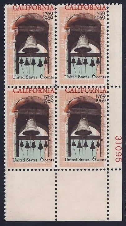 1373 - Color Shift Error / EFO Plate Block California Settlement Mint NH