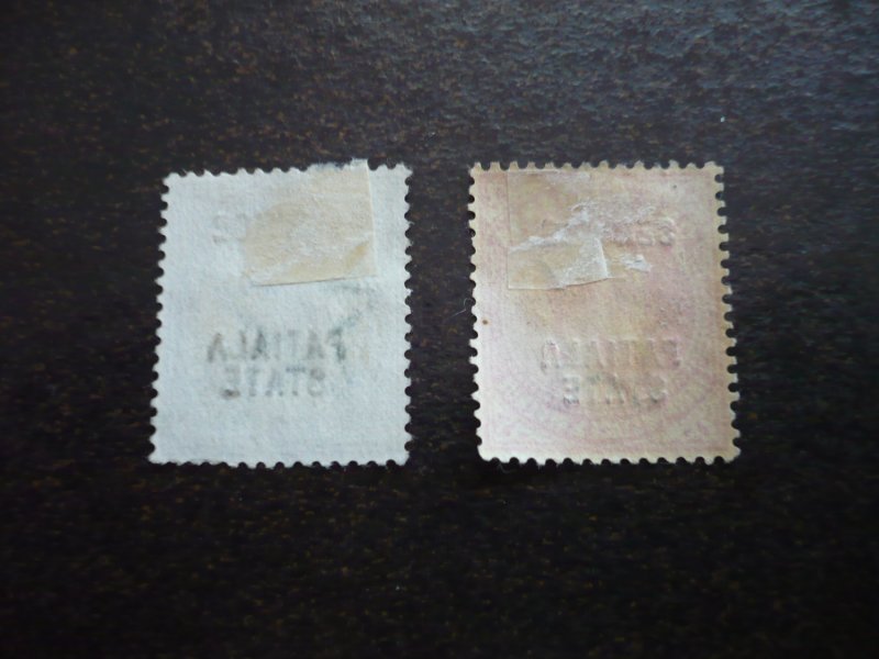 Stamps-Indian Convention State Patiala-Scott#O27-O28- Used Part Set of 2 Stamps