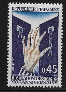 FRANCE, 1282, MNH, HAND REACHING FOR FREEDOM