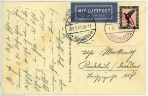 GERMANY Nuremberg GRAF ZEPPELIN LZ-127 Luftschiff OnBoard Postmark Airmail 1931