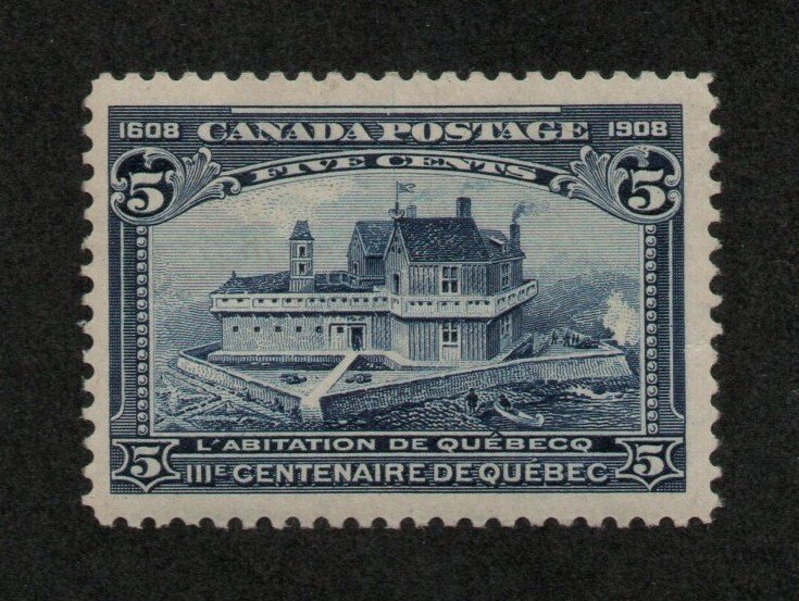 Canada Scott 99 5-cent Quebec issue Mint Hinged hr 2021 cv $85