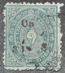 DYNAMITE Stamps: India Travancore Scott #O33  USED