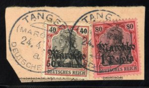 German Colonies, German Offices in Morocco #51,53 Cat$31.25, 1911 50pf on 40c...