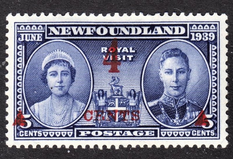 Newfoundland Scott 251 UNLISTED C ''R'' & BROKEN ''N'' TS ERROR VF mint OG HHR.