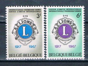 Belgium 679-80 Unused set Lions Club 1967 (B0454)+