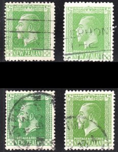New Zealand Scott 144 FOUR DIFFERENT SHADES F to VF used. FREE...