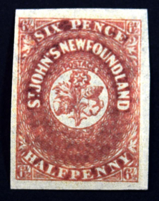 Newfoundland #21 1861 6 1/2p Imperf XF MLH Rich 