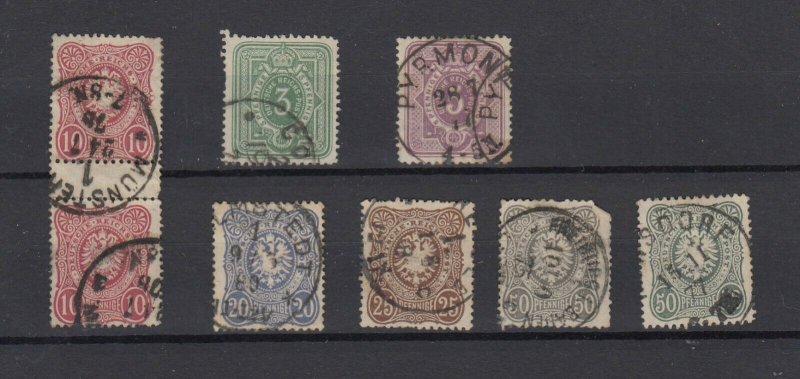 Germany 1875 Empire Eagles Set Pennies Mi/SG31-36 Fine Used JK6460