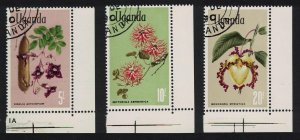 SALE Uganda Flowers 3v The highest values Corners 1969 CTO SG#143-145