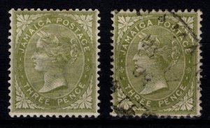 Jamaica 1883-97 Victoria Def., 3d sage-green [Unused/Used]