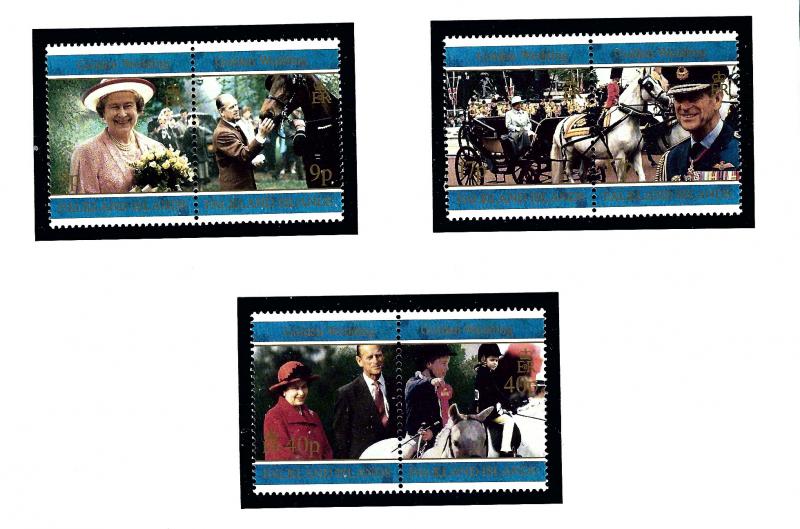 Falkland Is 680a-84a MNH 1997 QEII Golden Wedding Anniversary