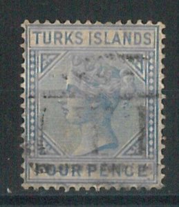 70631 -  TURKS ISLAND - STAMP : Stanley Gibbons #  50 -  USED: MUTE T postmark