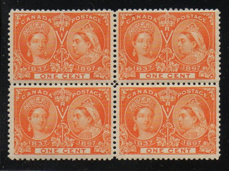 Canada #51 MNH,VLH Block of 4  CV$180.00-$240.00