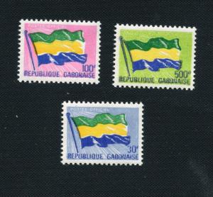 Gabon Scott #O15,O21,O22- Flags - M NH