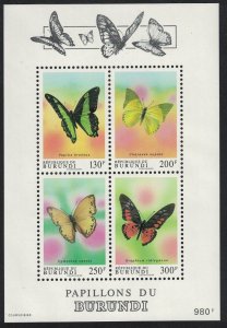 Burundi Butterflies MS 1993 MNH SG#MS1565