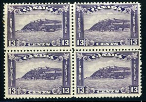 CANADA SCOTT# 201 SG# 325 MINT NH BLOCK OF FOUR AS SHOWN