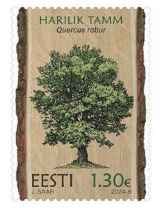 Estonia 2024 Estonian forest trees pendunculate (English) oak Omniva stamp MNH