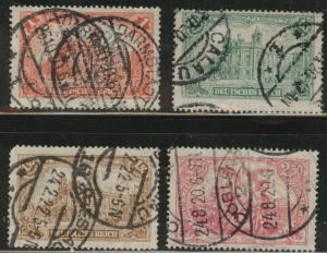 Germany Scott 111-114 used 1920 stamps with city canels