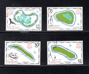 Kiribati  #456-459   VF, Used, Bird, Crab, Fish Hook & Coconuts .....  3310028