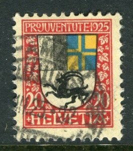 SWITZERLAND; Early Pro-Juventute issue 1925 fine used 20c. value