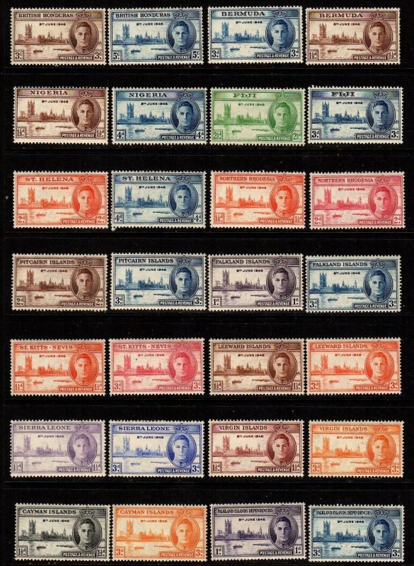 Lot of British Colonies issues (inc 37 different Peace issue) Mint, og, NH