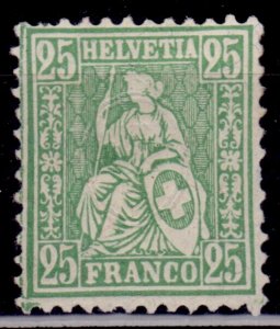 Switzerland 1881, Helvetia, 25c, MH-no gum