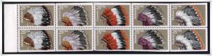 SC#2505a 25¢ Indian Headdresses Pane of Ten MNH   