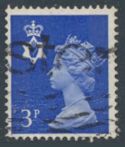 Northern Ireland GB  Machin 3p SG NI13  Used  SC# NIMH2  see details